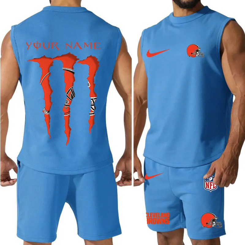 Cleveland Browns Men’s Colorful Combo Jersey Tank Top And Shorts Set