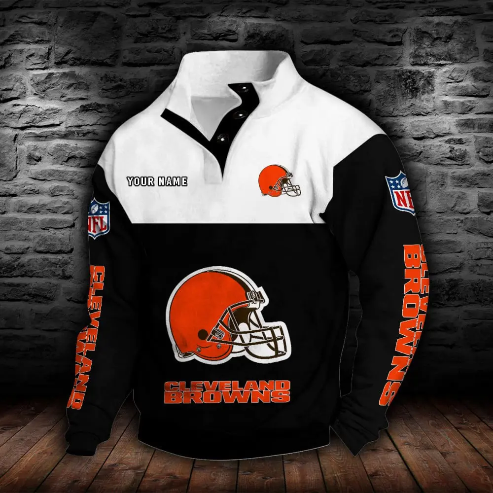 Cleveland Browns Personalized Colorful Stand Collar Sweatshirt