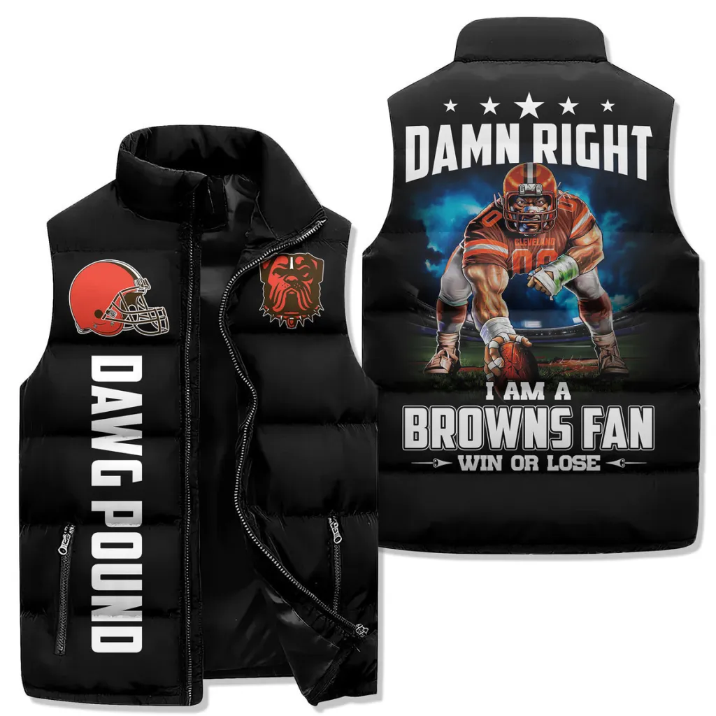 Cleveland Browns Premium Sleeveless Puffer Jacket