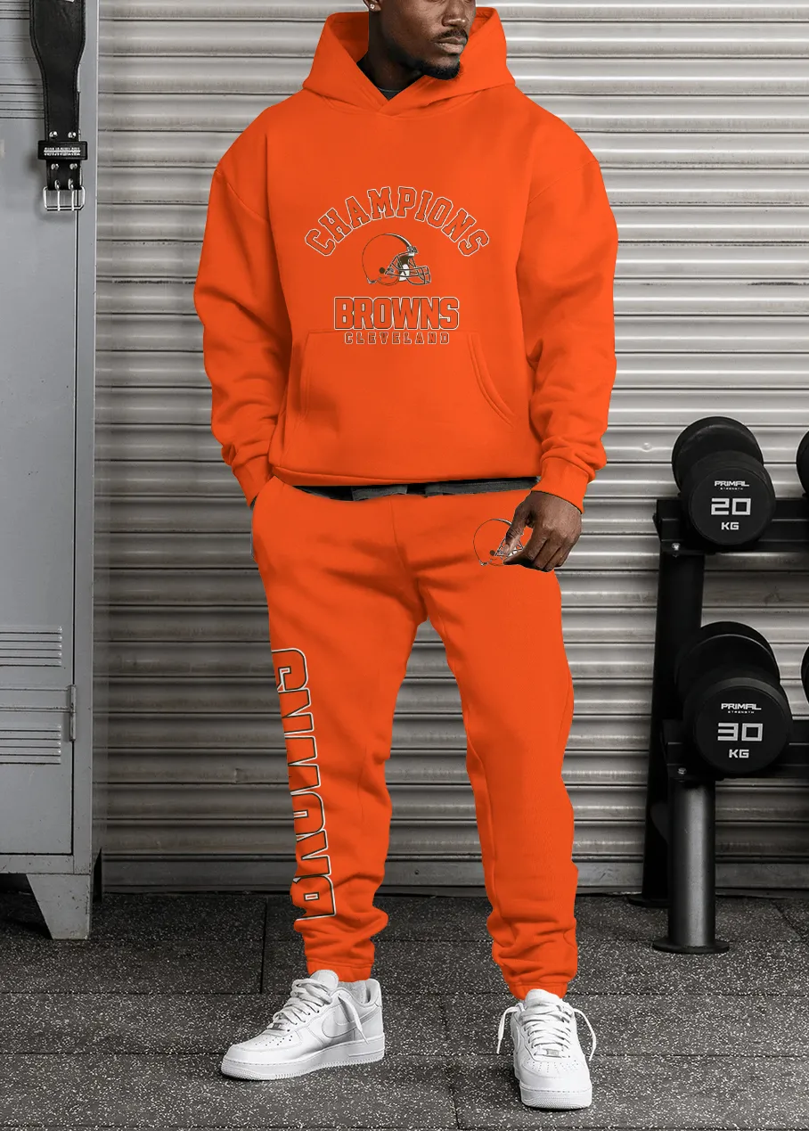 Cleveland Browns Pullover Hoodie And Sweatpants Set