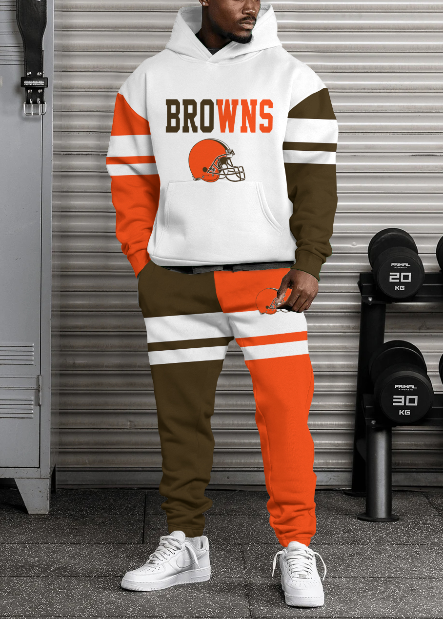 Cleveland Browns Pullover Hoodie And Sweatpants Set