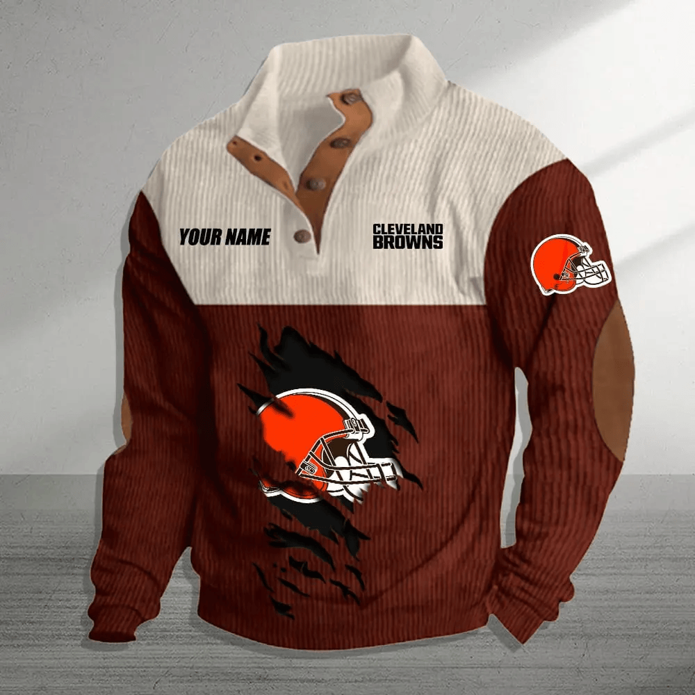 Cleveland Browns Stand Collar Colorful Sweatshirt