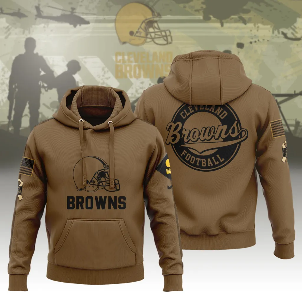 Cleveland Browns Veterans Hoodie Limited Edition Brown