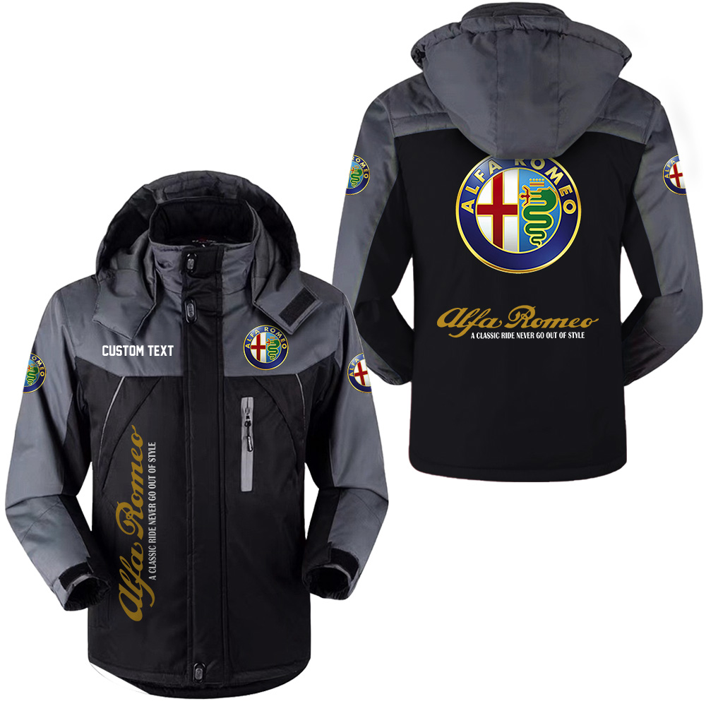 Custom Alfa Romeo Ski Jacket – Hooded Fleece, Name & Logo Options