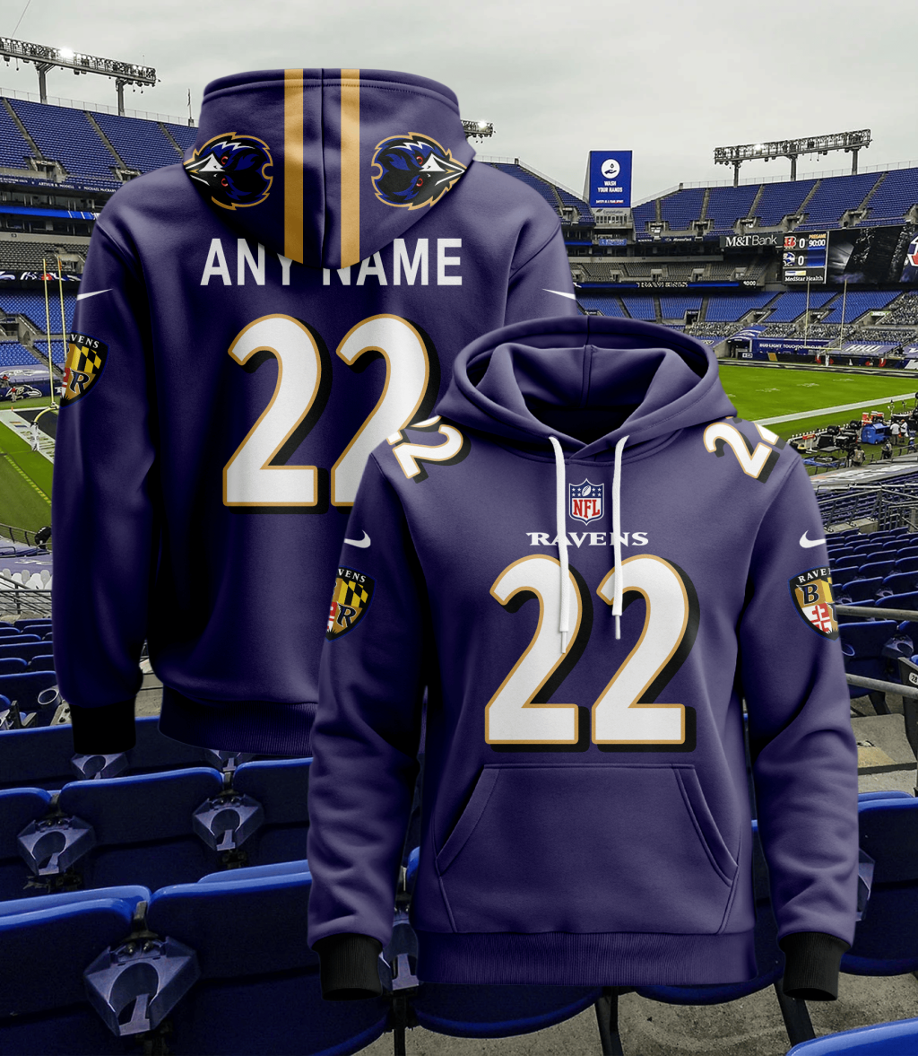 Custom Baltimore Ravens Football Hoodie Jersey – Personalized Football Fan Gear