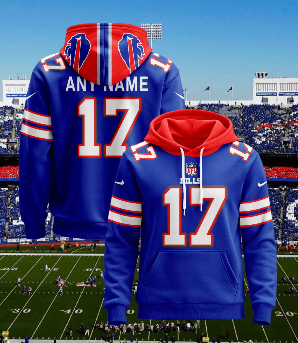 Custom Buffalo Bills Football Hoodie Jersey – Personalized Football Apparel