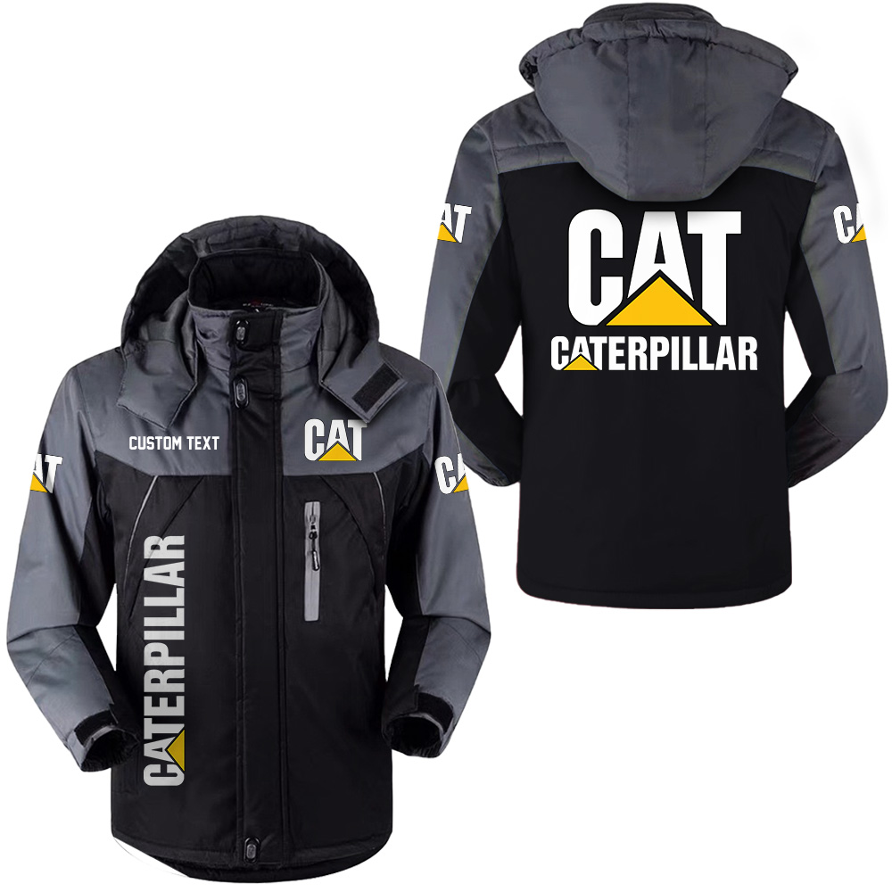 Custom Caterpillar Ski Jacket With Hood, Name & Logo Personalization