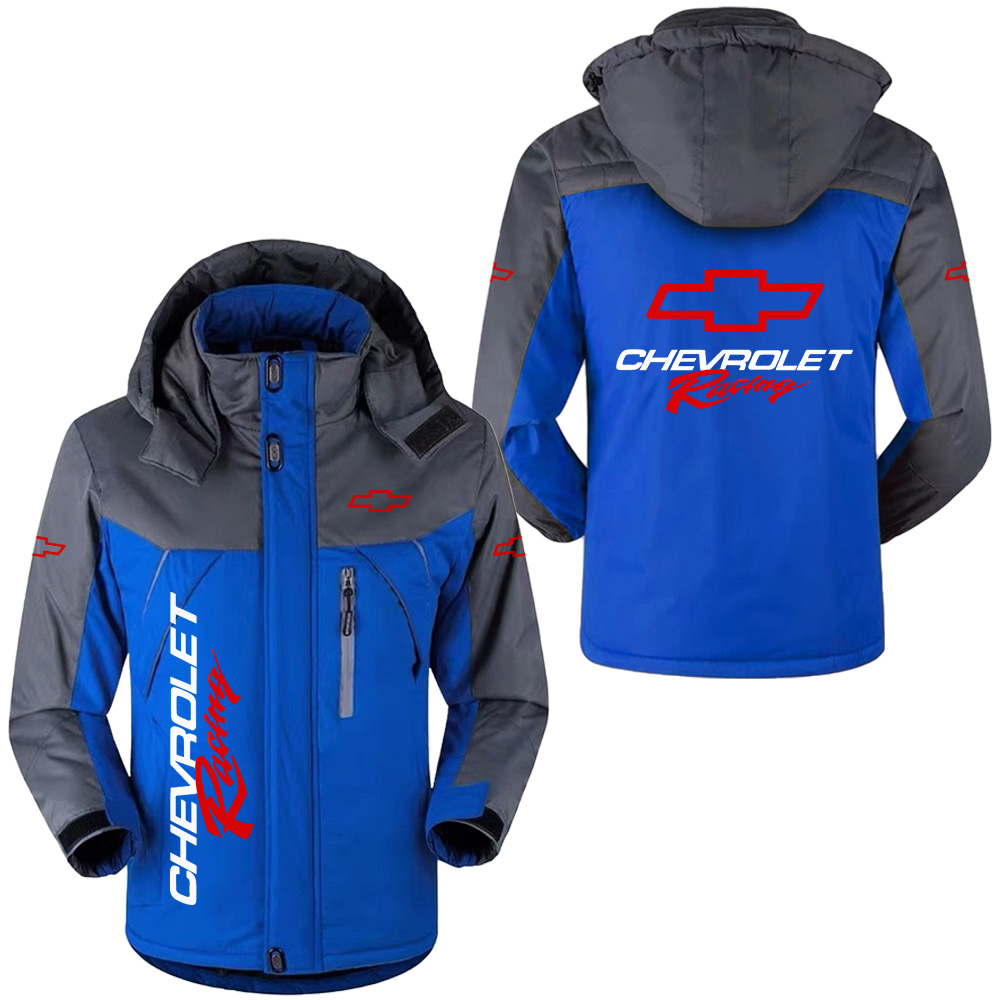 Custom Chevy Racing Windbreaker Ski Jacket With Hood And Logo