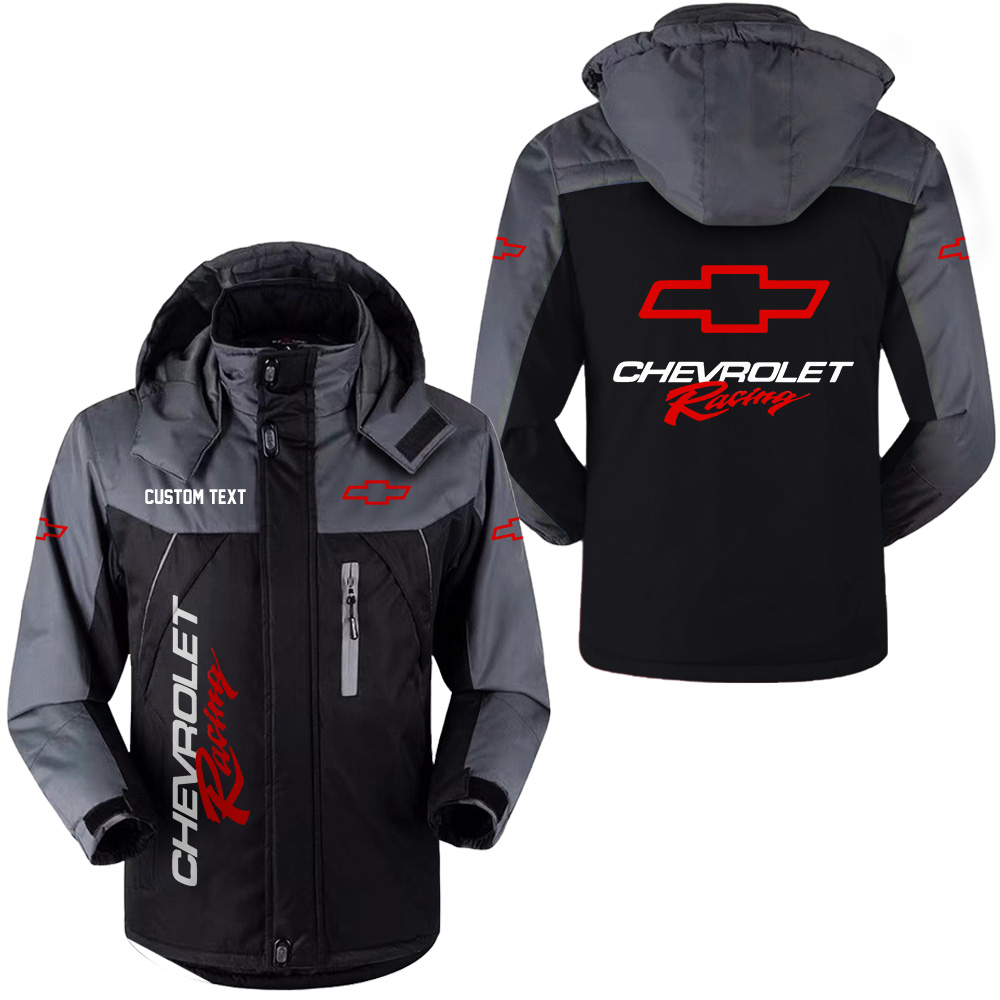 Custom Chevy Racing Windbreaker Ski Jacket With Hood And Logo