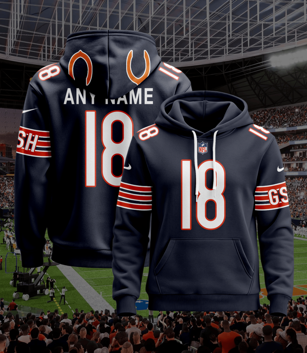 Custom Chicago Bears Football Hoodie Jersey – Personalized Fan Apparel