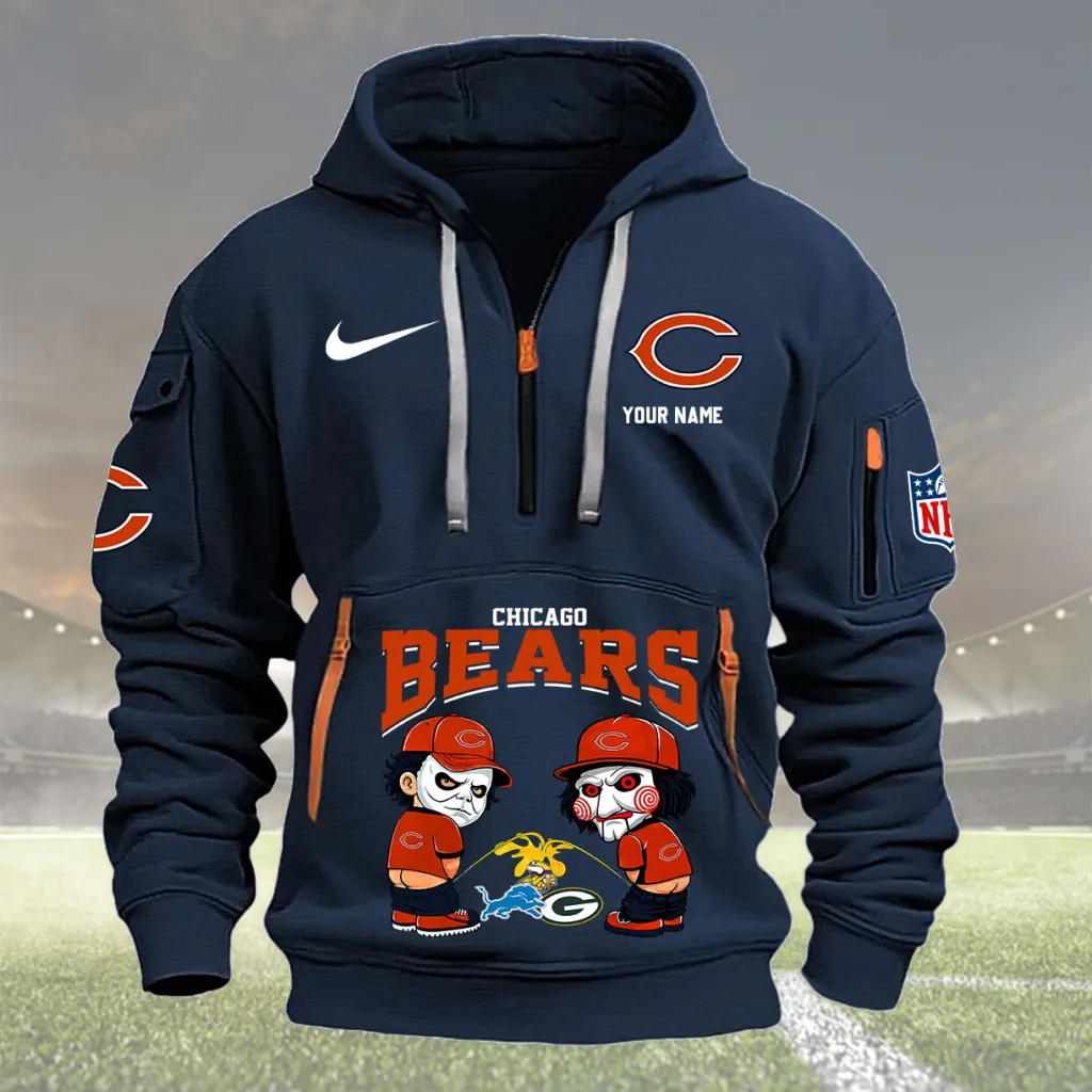 Custom Chicago Bears Quarter Zip Hoodie For Men And Women