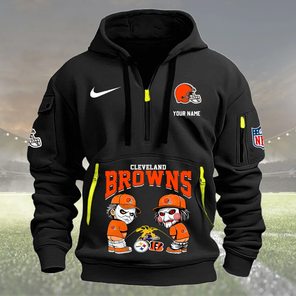 Custom Cleveland Browns Quarter Zip Hoodie For Men And Women