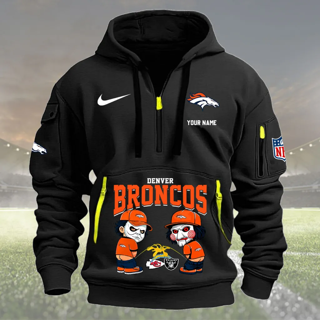 Custom Denver Broncos Quarter Zip Hoodie For Men And Women