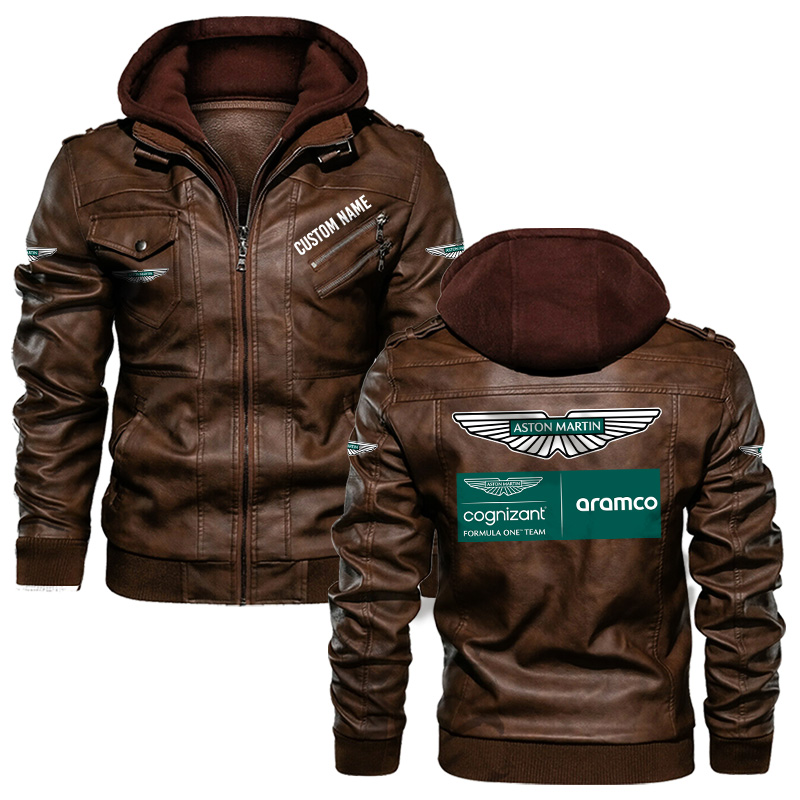 Custom F1 Aston Martin Leather Jackets: Vintage Black/Brown Styles