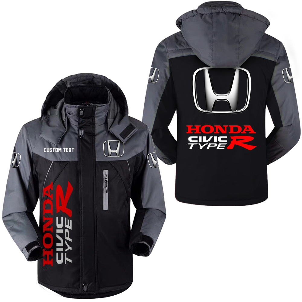 Custom Honda Civic Type R Windbreaker Ski Jacket With Hood And Logo