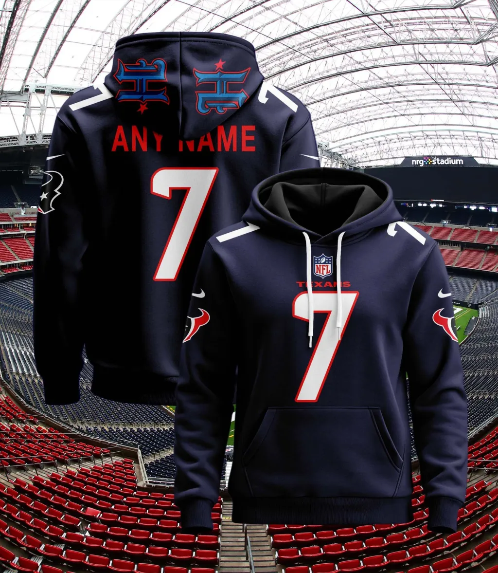 Custom Houston Texans Football Hoodie Jersey – Personalized Football Apparel