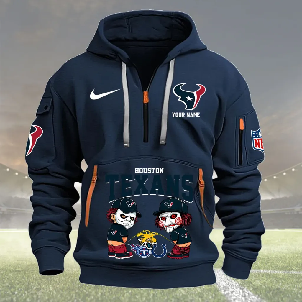 Custom Houston Texans Quarter Zip Hoodie For Men And Women