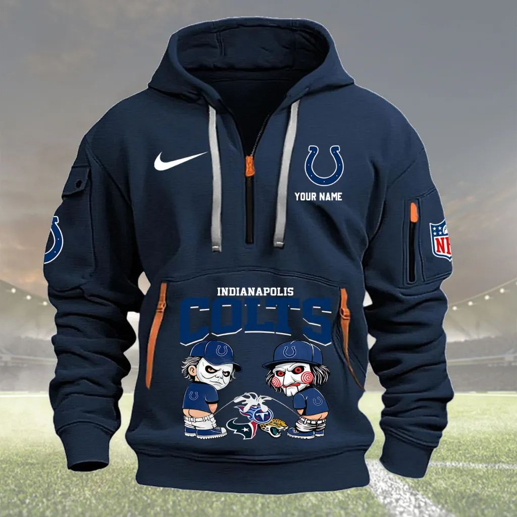 Custom Indianapolis Colts Quarter Zip Hoodie For Men And Women