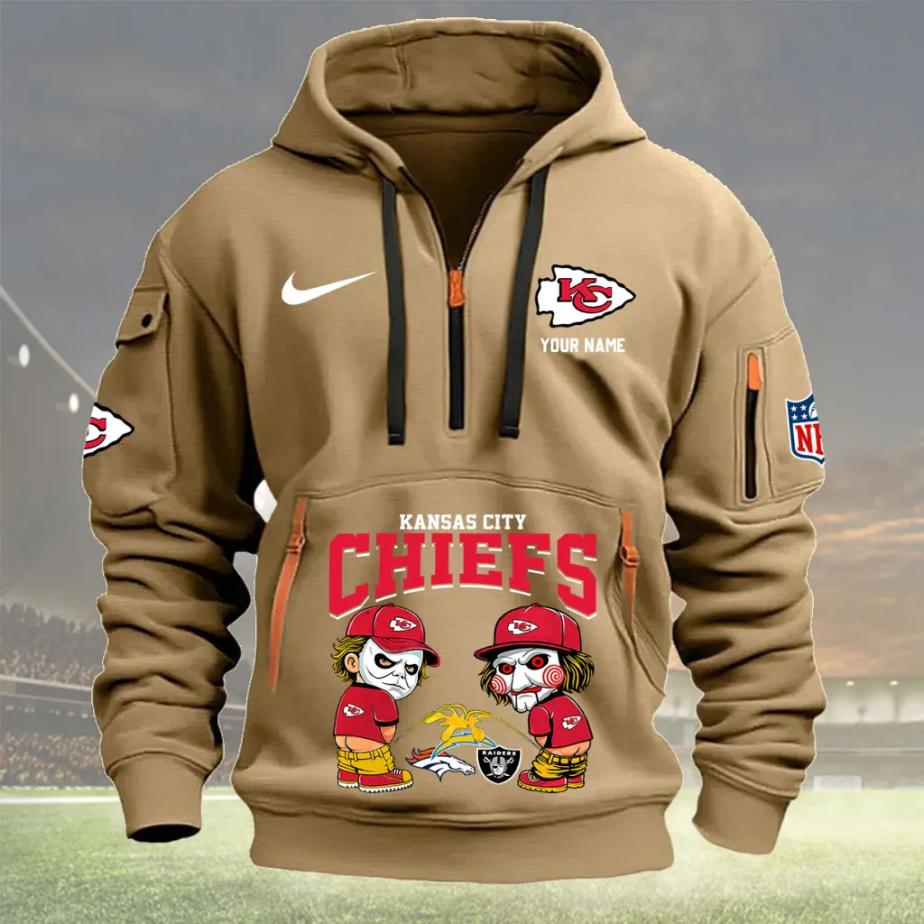 Custom Kansas City Chiefs Quarter Zip Hoodie For Sale