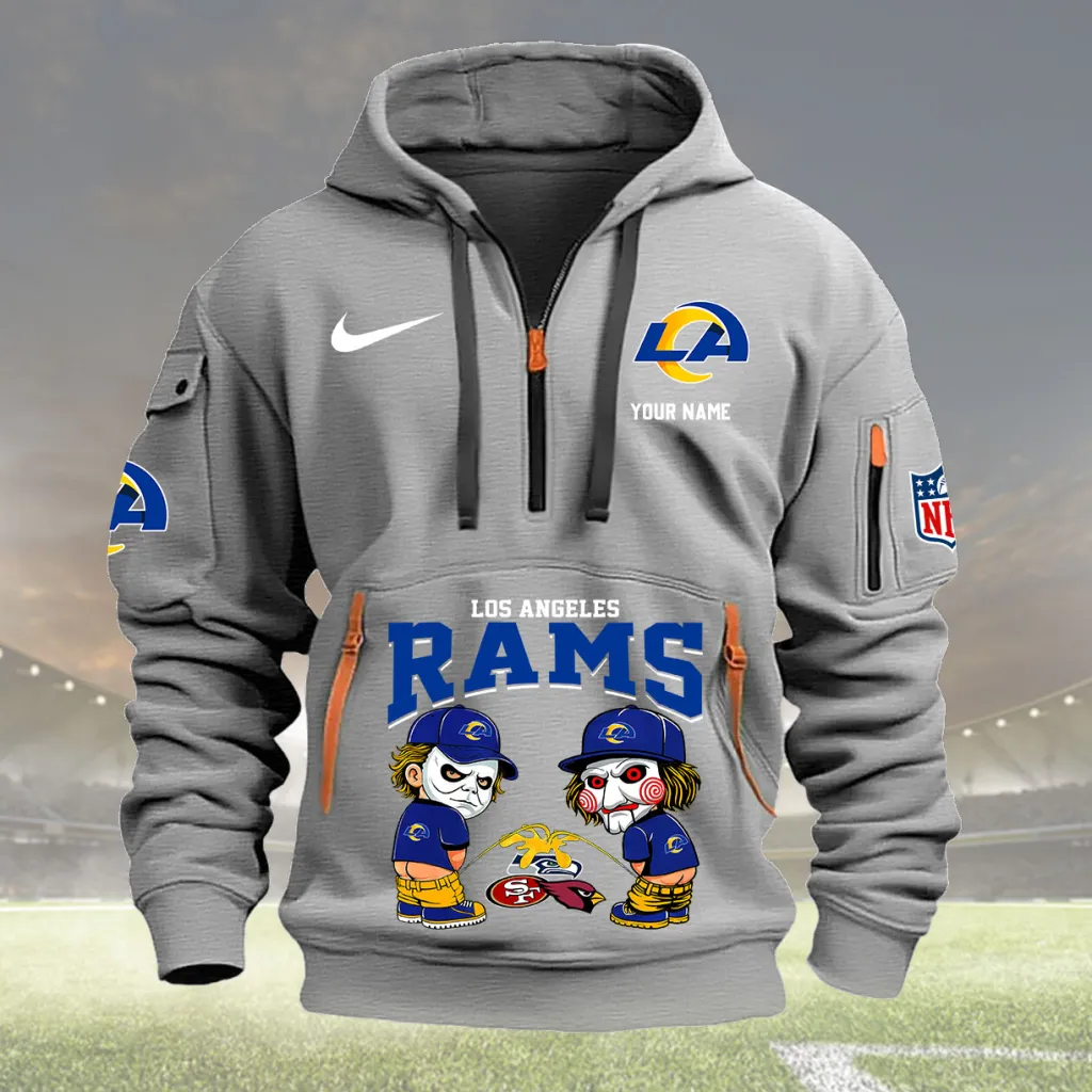 Custom Los Angeles Rams Quarter Zip Hoodie For Fans