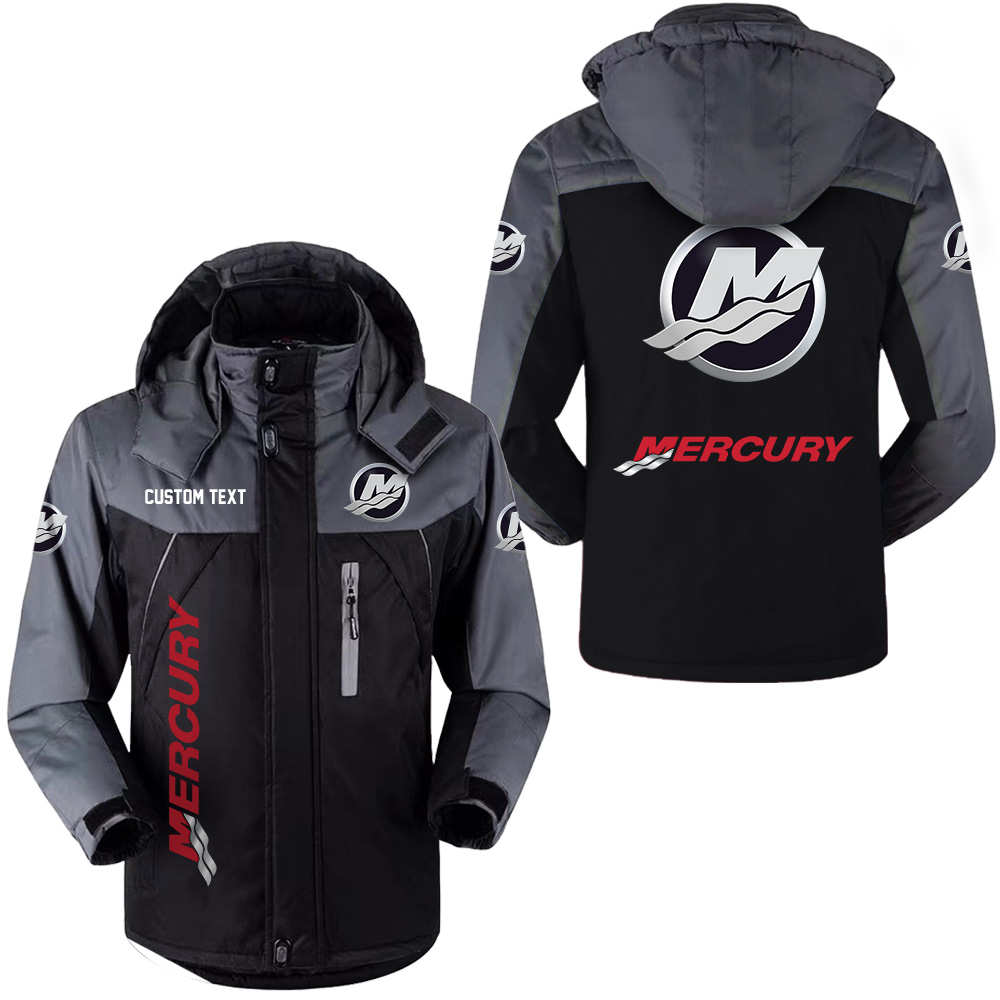 Custom Mercury Marine Windbreaker Ski Jacket With Hood And Logo