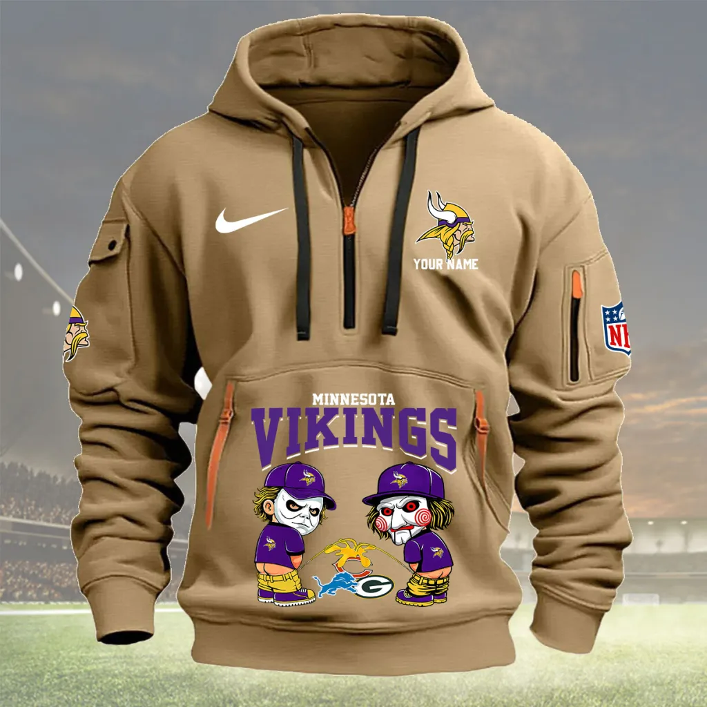 Custom Minnesota Vikings Quarter Zip Hoodie For Men And Women