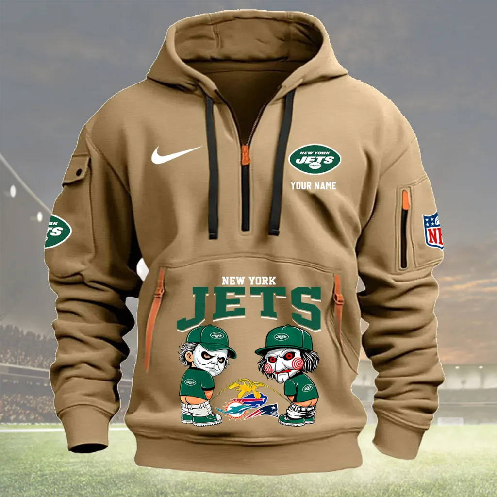 Custom New York Jets Quarter Zip Hoodie For Men And Women