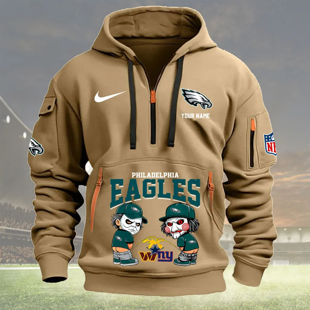 Custom Philadelphia Eagles Quarter Zip Hoodie For Men And Women