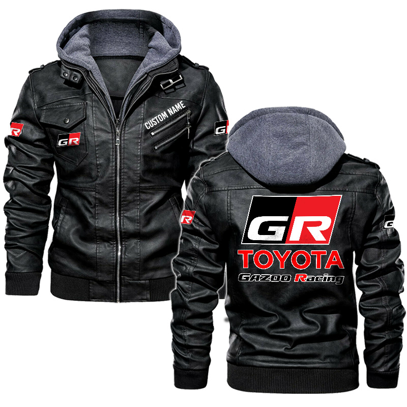 Custom Toyota Gazoo Racing Leather Jackets: Vintage Black/Brown