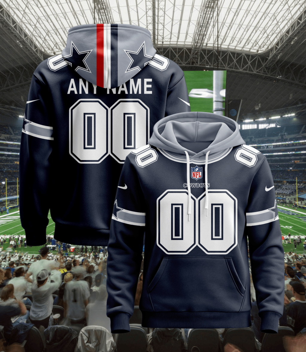 Dallas Cowboys Custom Football Hoodie Style Jersey