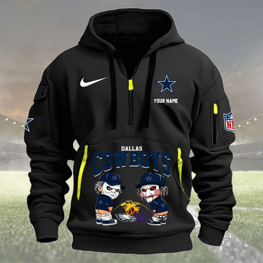 Dallas Cowboys Custom Quarter Zip Hoodie