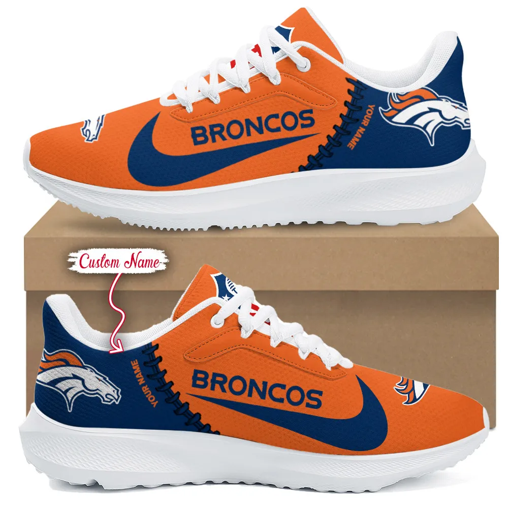 Denver Broncos Lightweight Running Shoes With Patch Decor