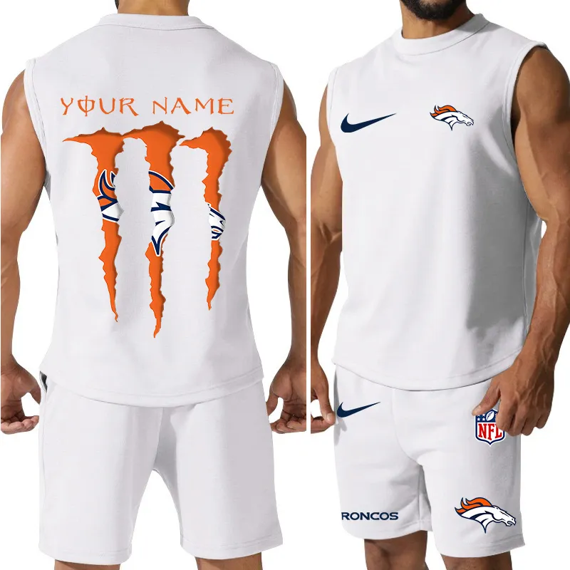 Denver Broncos Men’s Colorful Combo Jersey Tank Top And Shorts Set