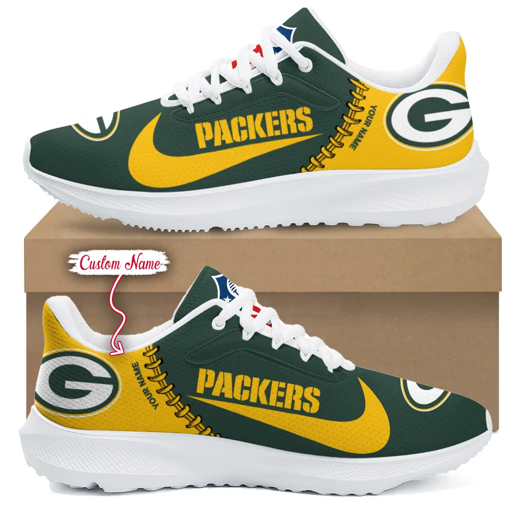 Green Bay Packers Lightweight Running Shoes With Patch Decor