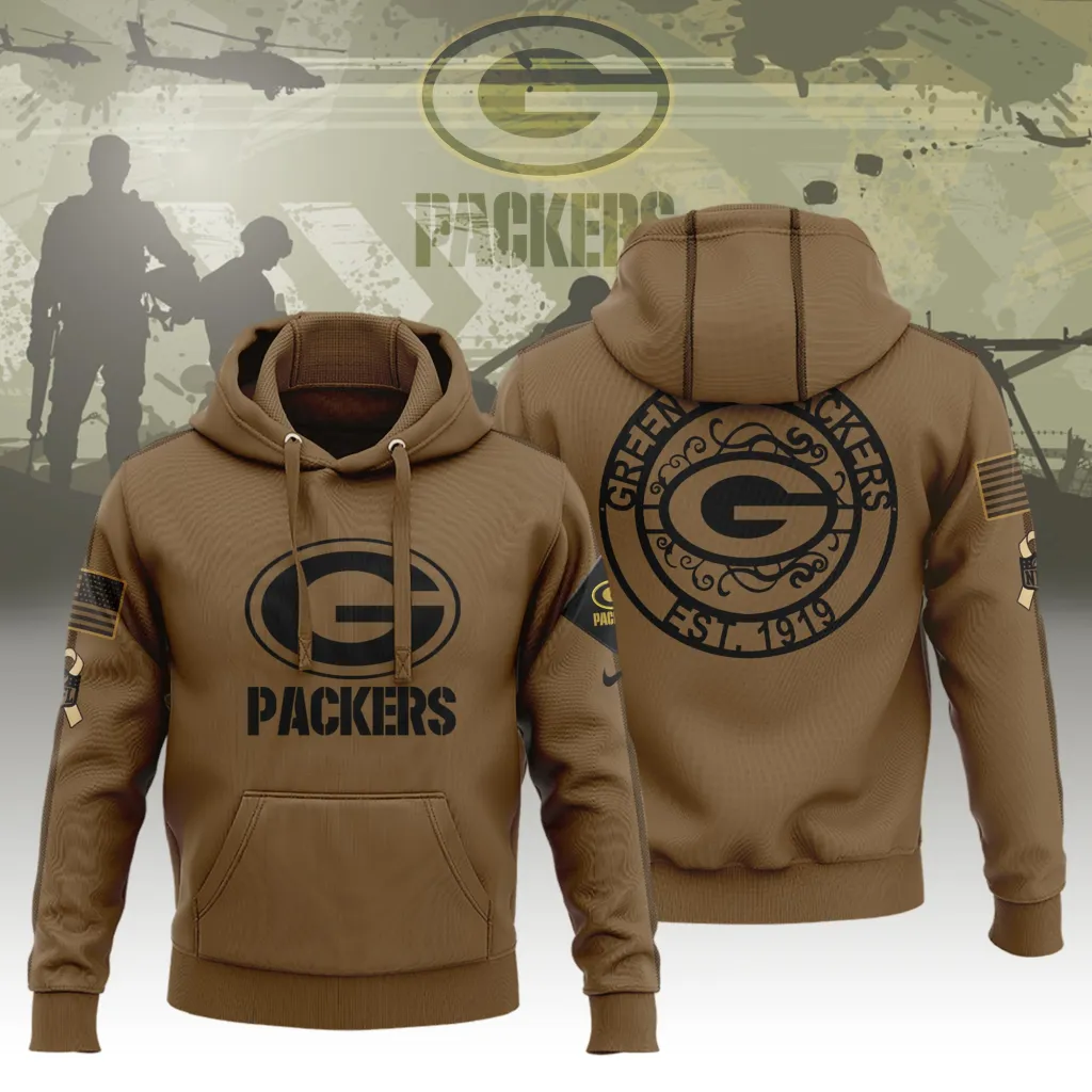 Green Bay Packers Limited Edition Brown Veterans Hoodie