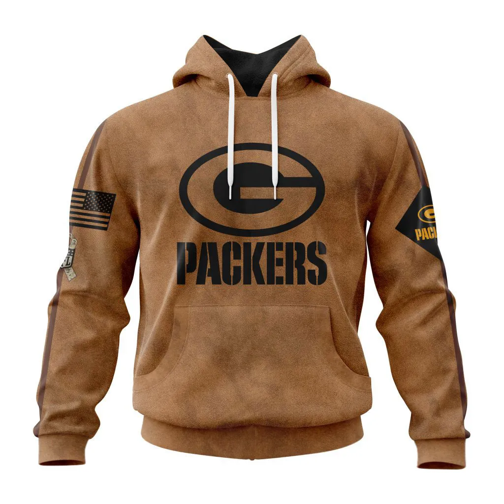 Green Bay Packers Salute To Service Personalized Club Hoodie