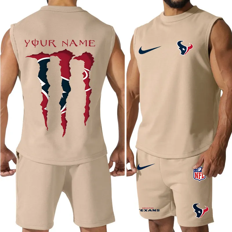 Houston Texans Men’s Colorful Combo Jersey Tank Top And Shorts Set