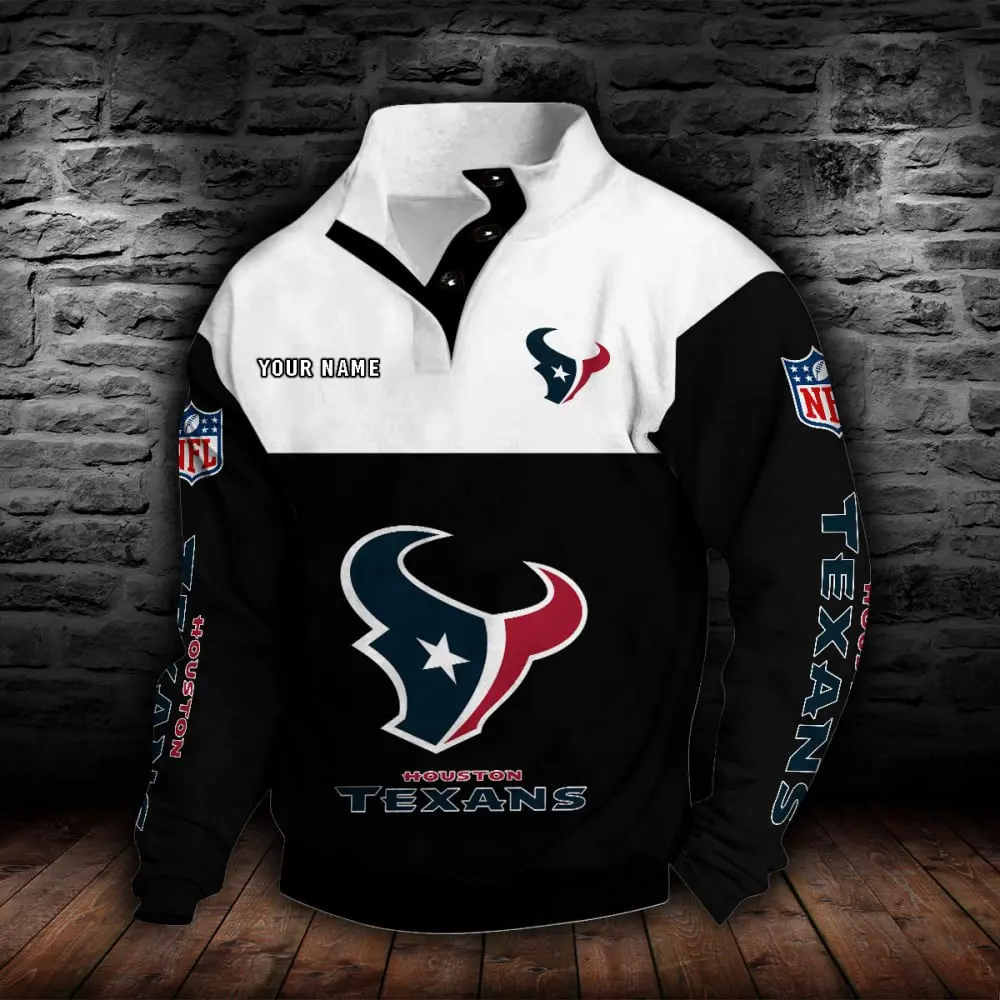 Houston Texans Personalized Colorful Stand Collar Sweatshirt