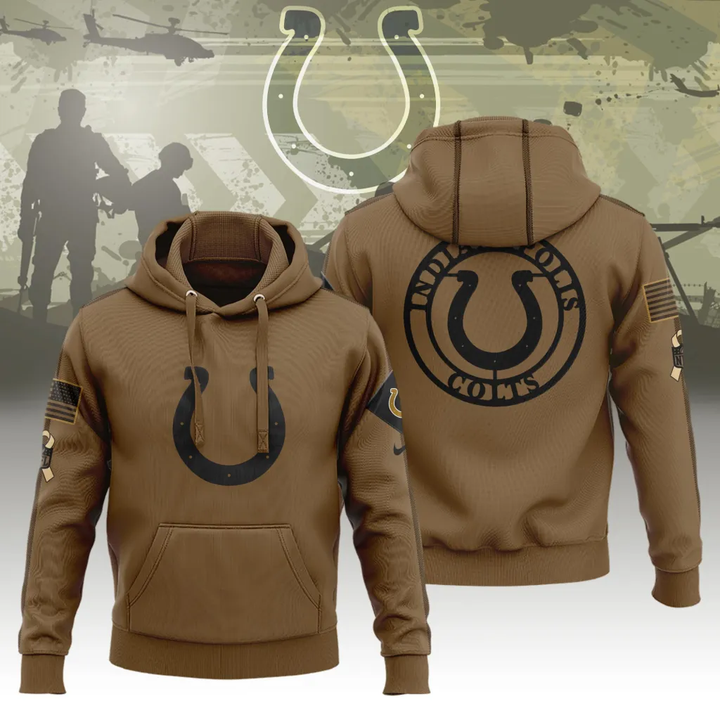 Indianapolis Colts Limited Edition Brown Veterans Hoodie