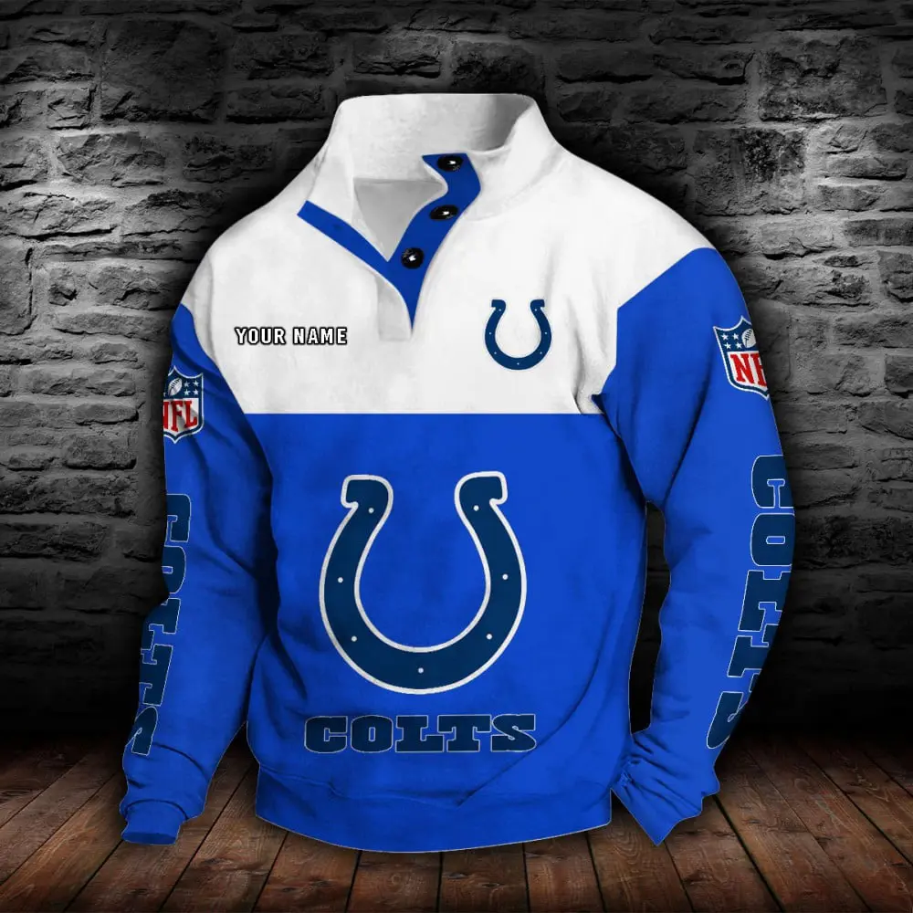 Indianapolis Colts Personalized Colorful Stand Collar Sweatshirt