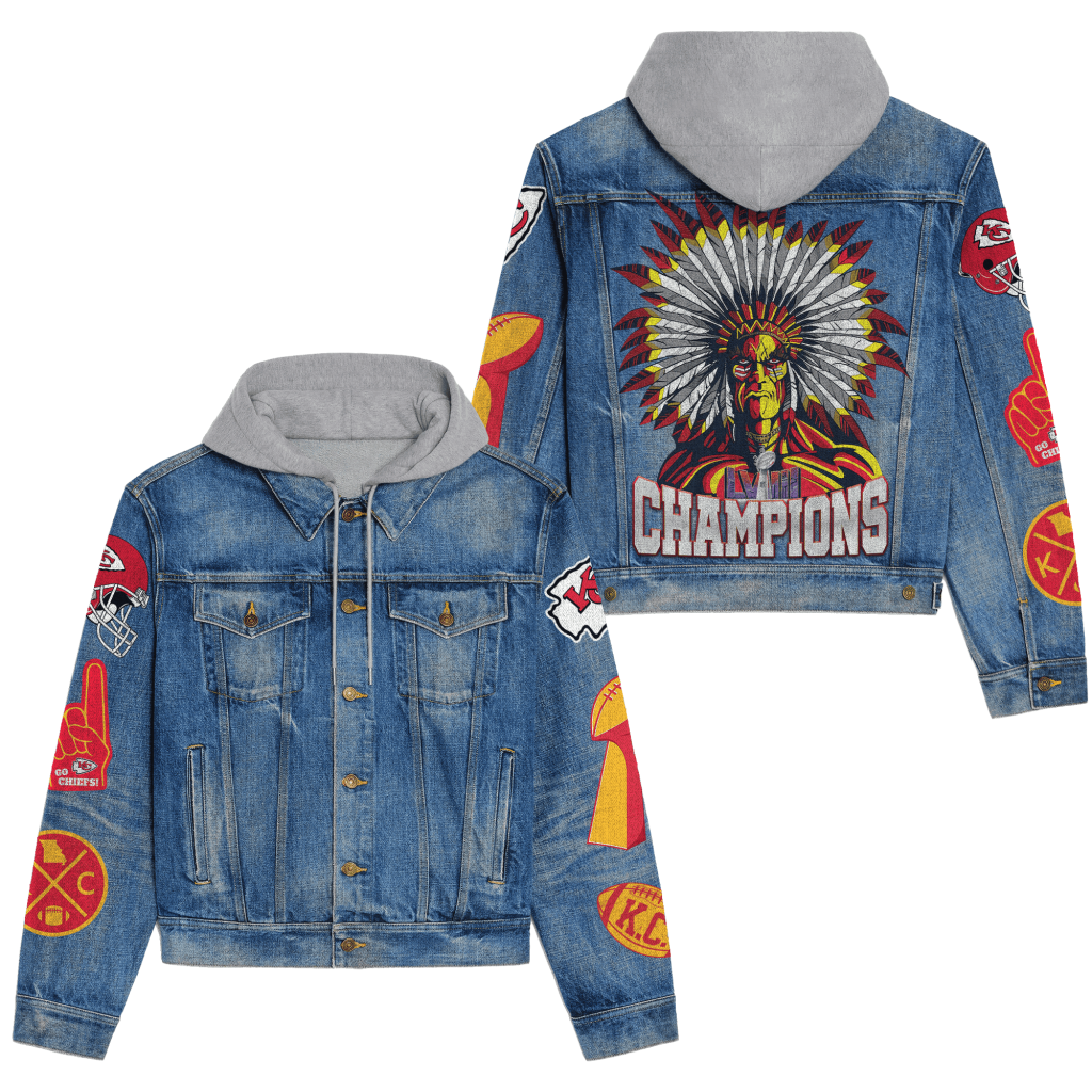 Kansas City Chiefs Men’s Premium Hooded Denim Jacket