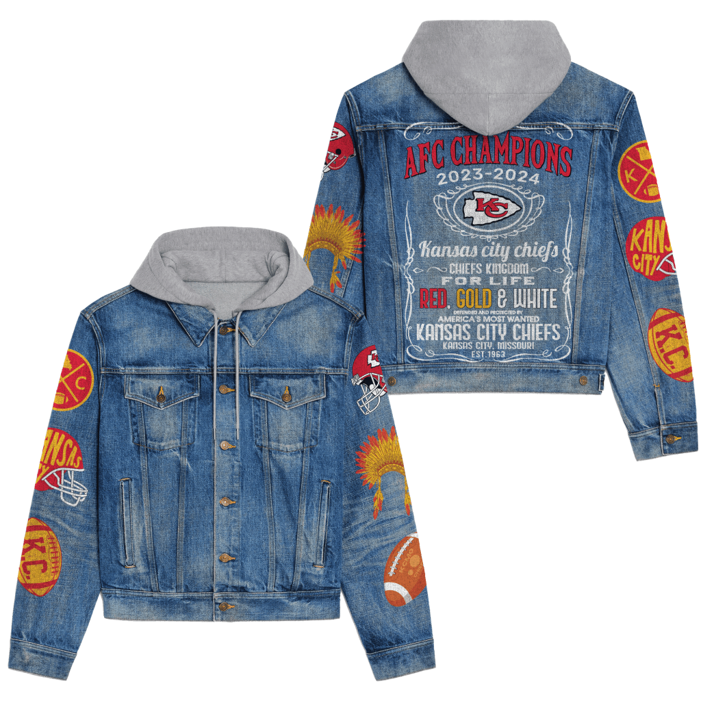 Kansas City Chiefs Men’s Premium Hooded Denim Jacket