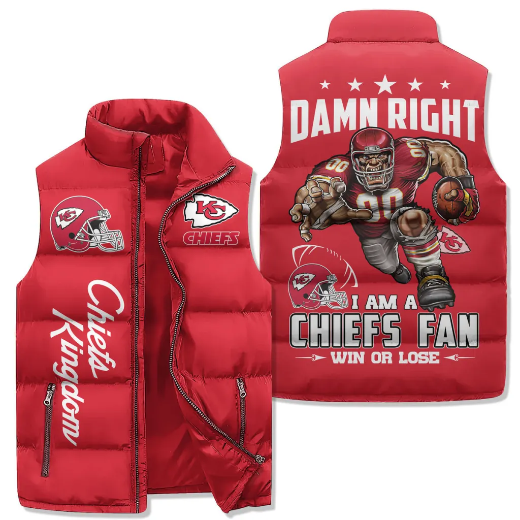 Kansas City Chiefs Sleeveless Premium Puffer Jacket For Men