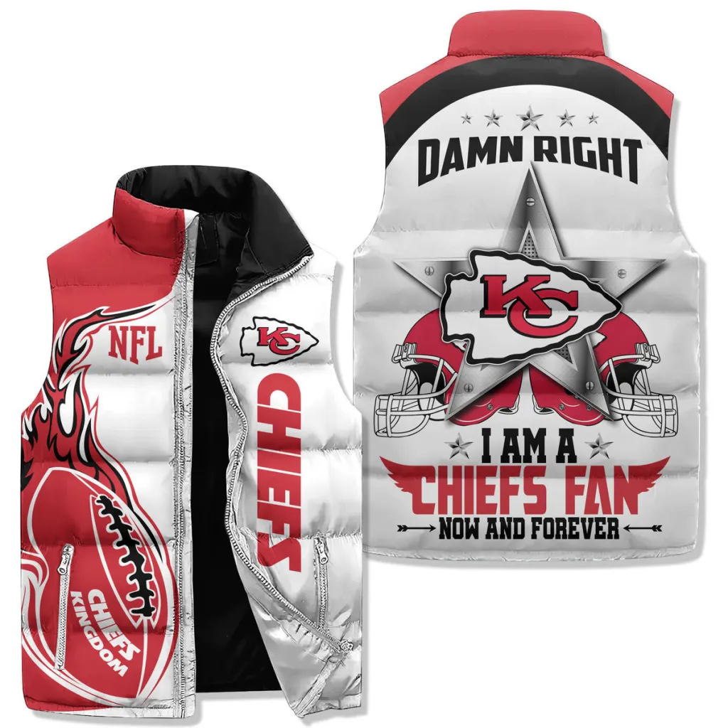 Kansas City Chiefs Sleeveless Premium Puffer Jacket For Men