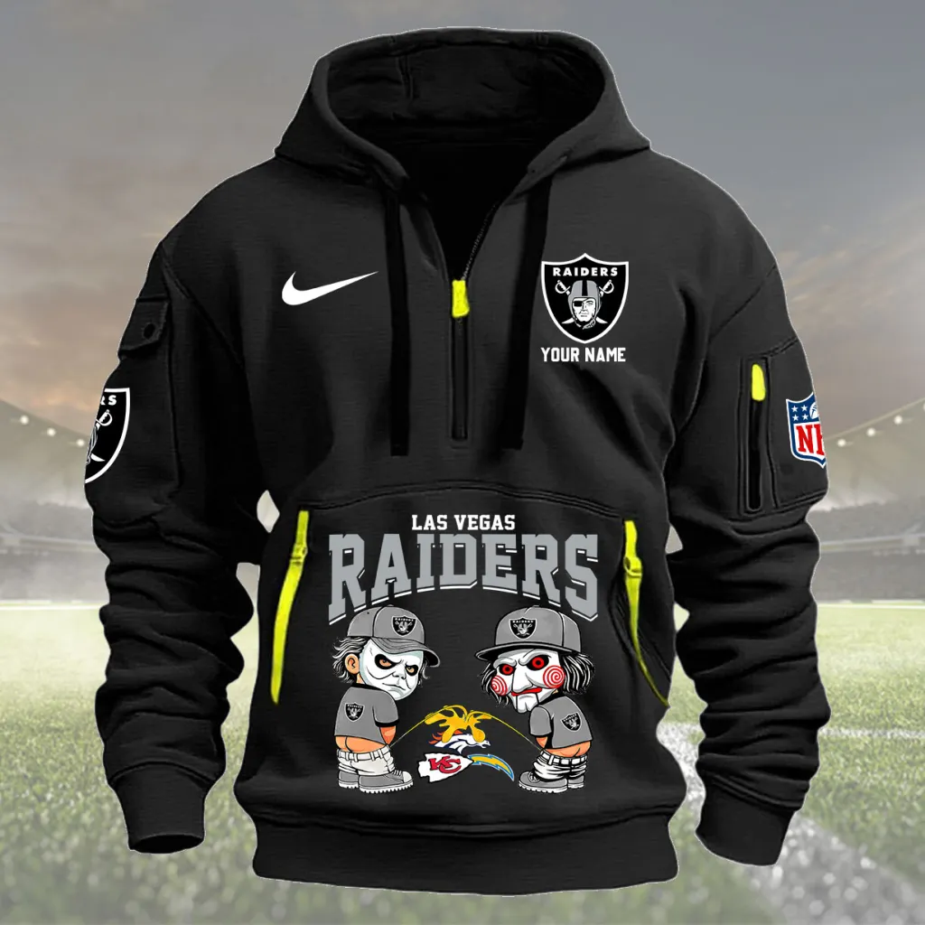 Las Vegas Raiders Custom Quarter Zip Hoodie