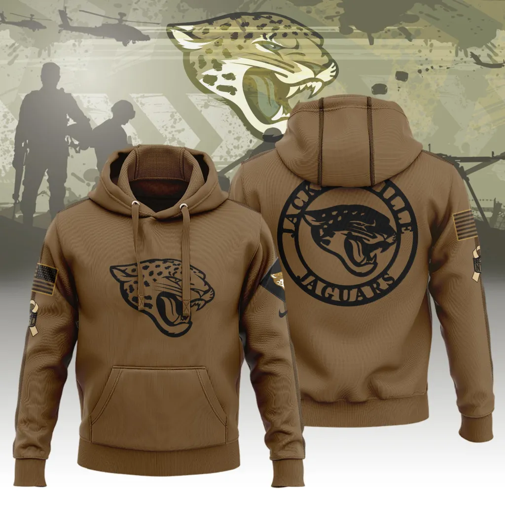 Limited Edition Jacksonville Jaguars Brown Veterans Hoodie