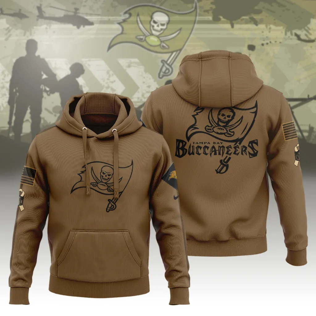 Limited Edition Tampa Bay Buccaneers Brown Veterans Hoodie