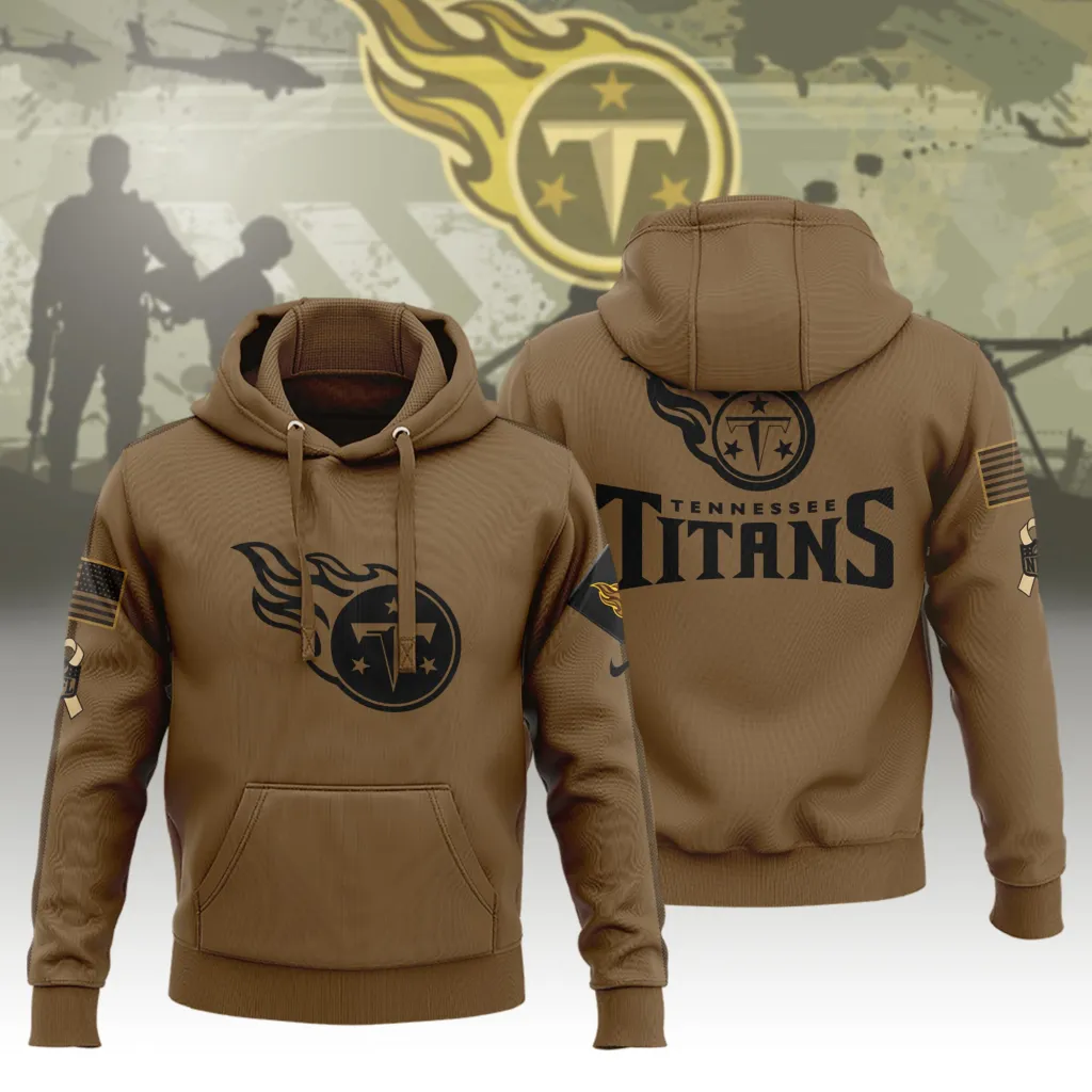 Limited Edition Tennessee Titans Veterans Hoodie Brown