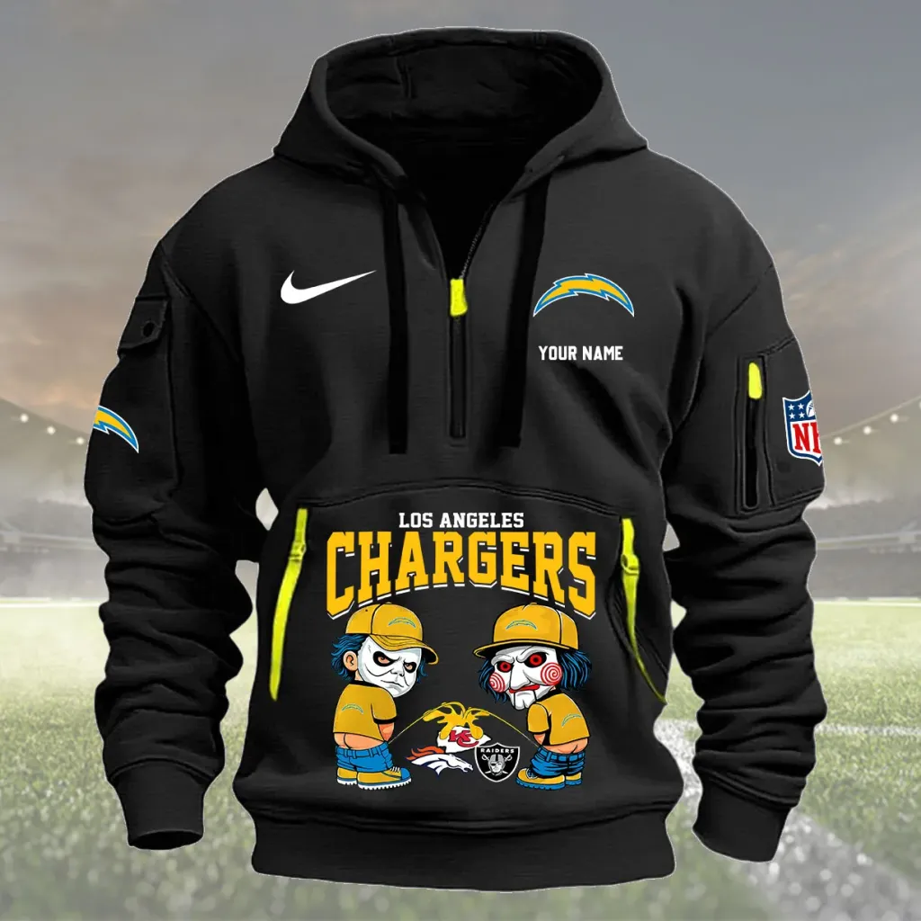 Los Angeles Chargers Custom Quarter Zip Hoodie