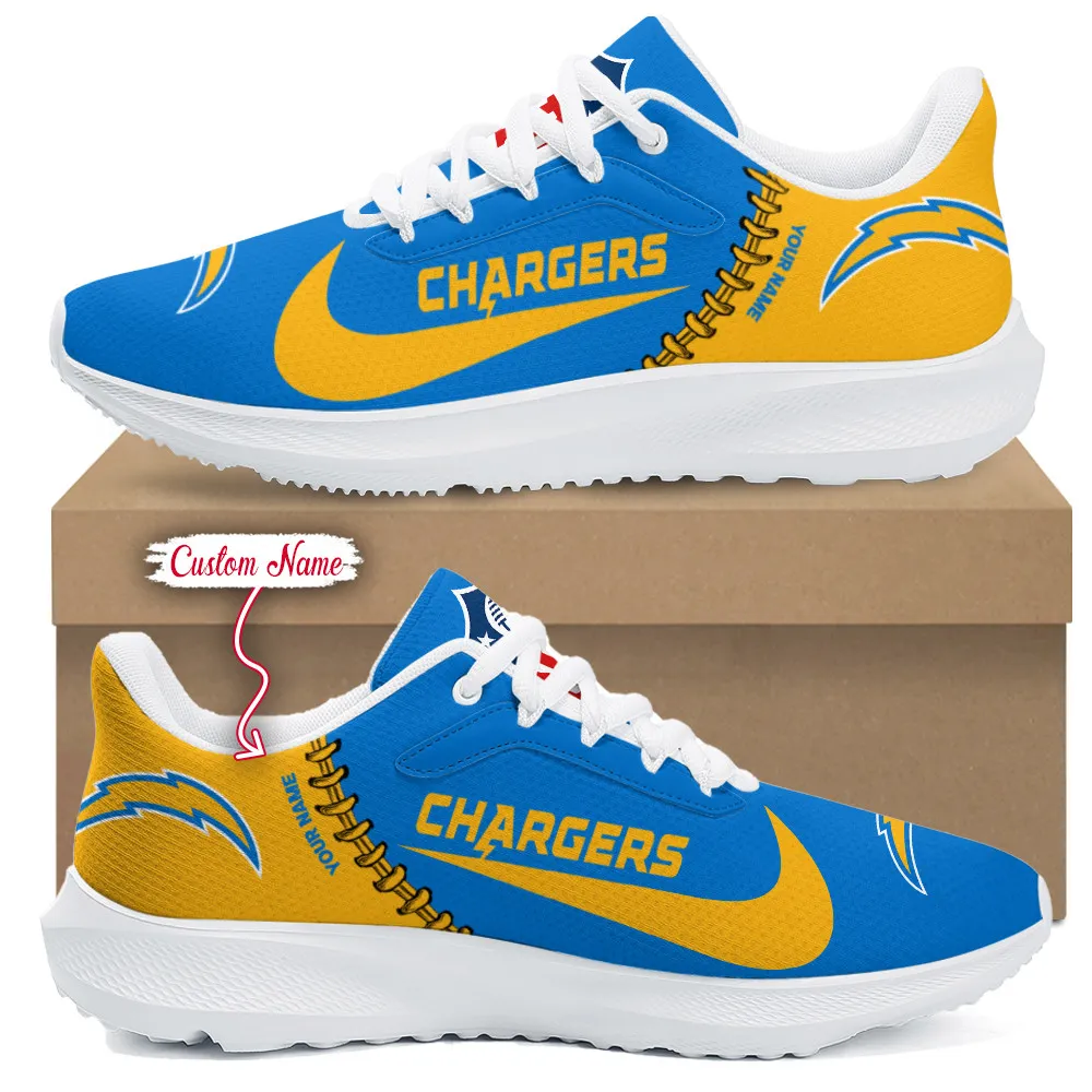 Los Angeles Chargers Lightweight Running Shoes With Patch Decor